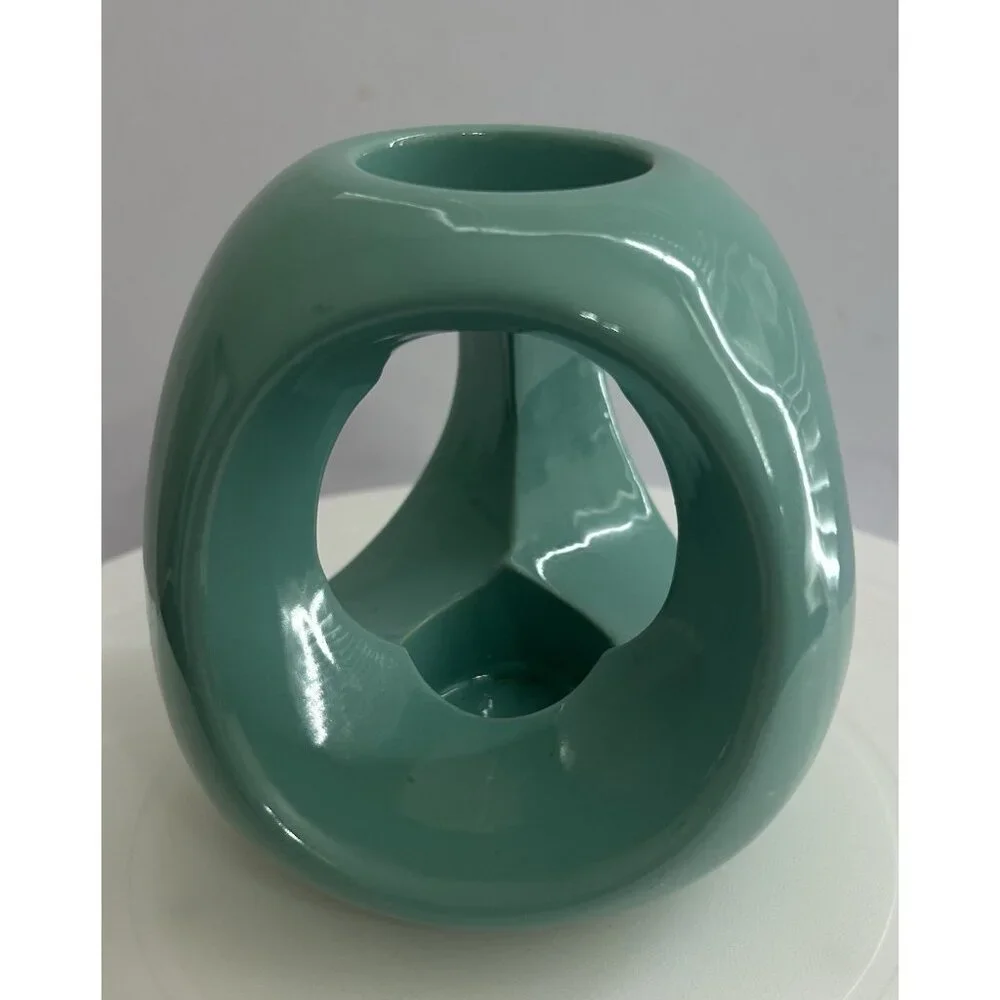 Vintage 99 INTL Lucky Bamboo Turquoise Vase Holder - Vase Not Included - Picture 3 of 8